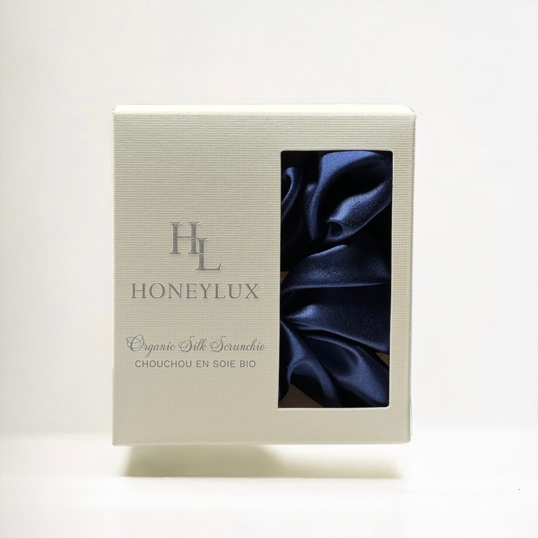 Organic Premium Silk Scrunchie - Royal Blue