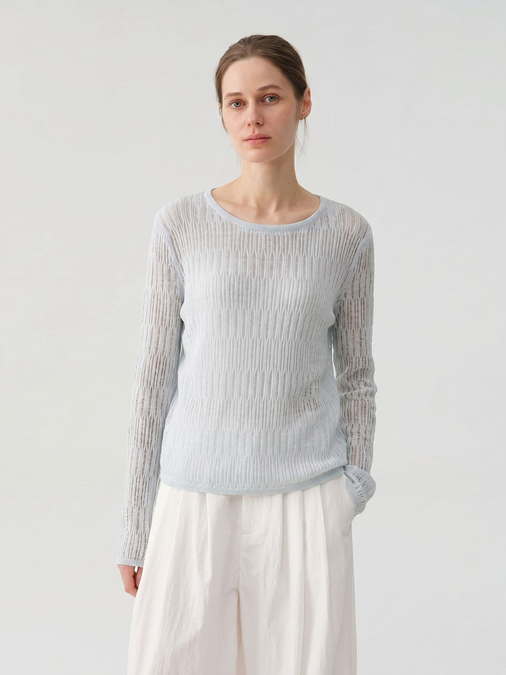 Lazy Textured Breathable Knit Openwork Cardigan, Light-Enhancing Loose Casual Top