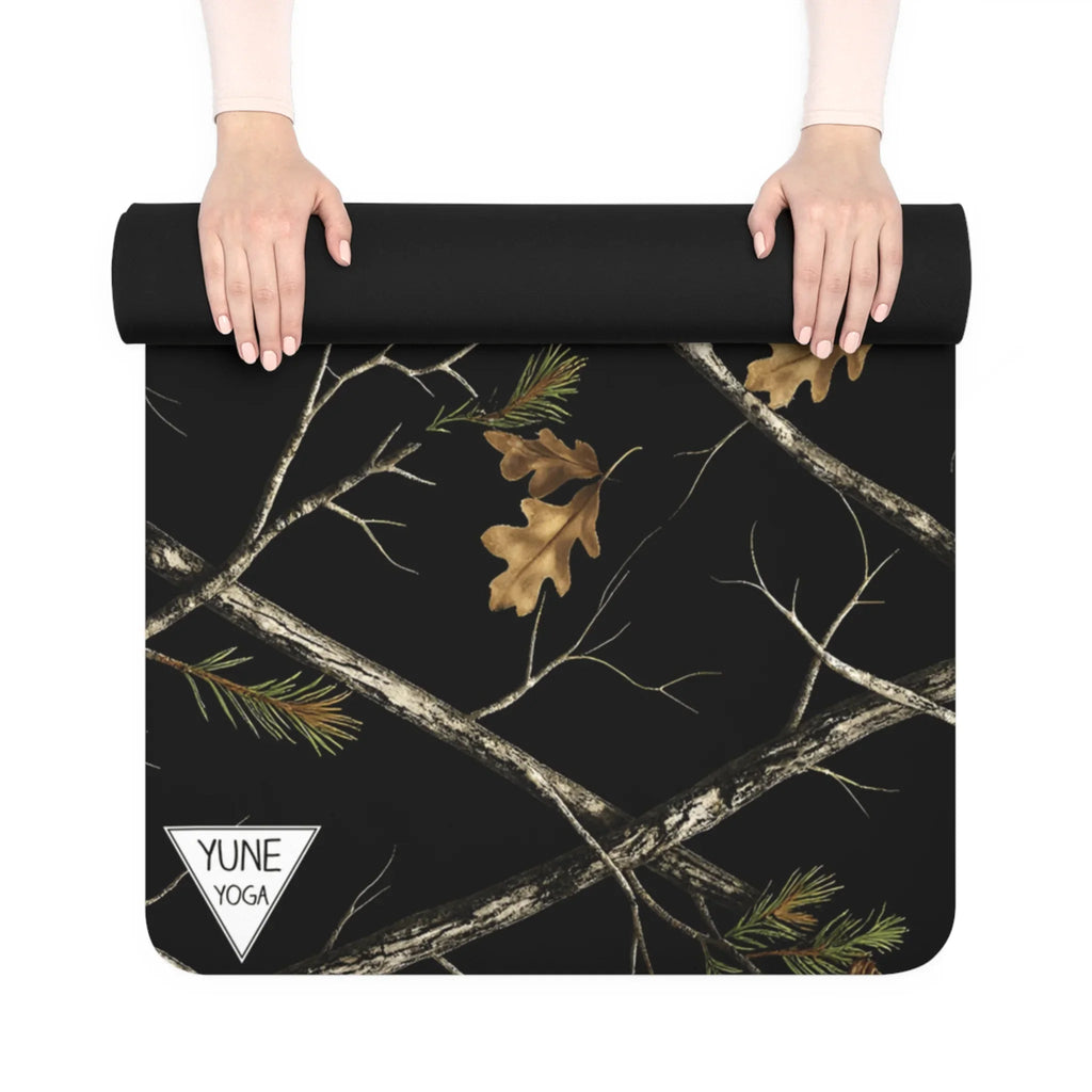Yoga Mat - Non Slip Rubber Material Black Camo