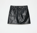 "Houston Street" New Zealand imported sheep leather vintage A-line short skirt