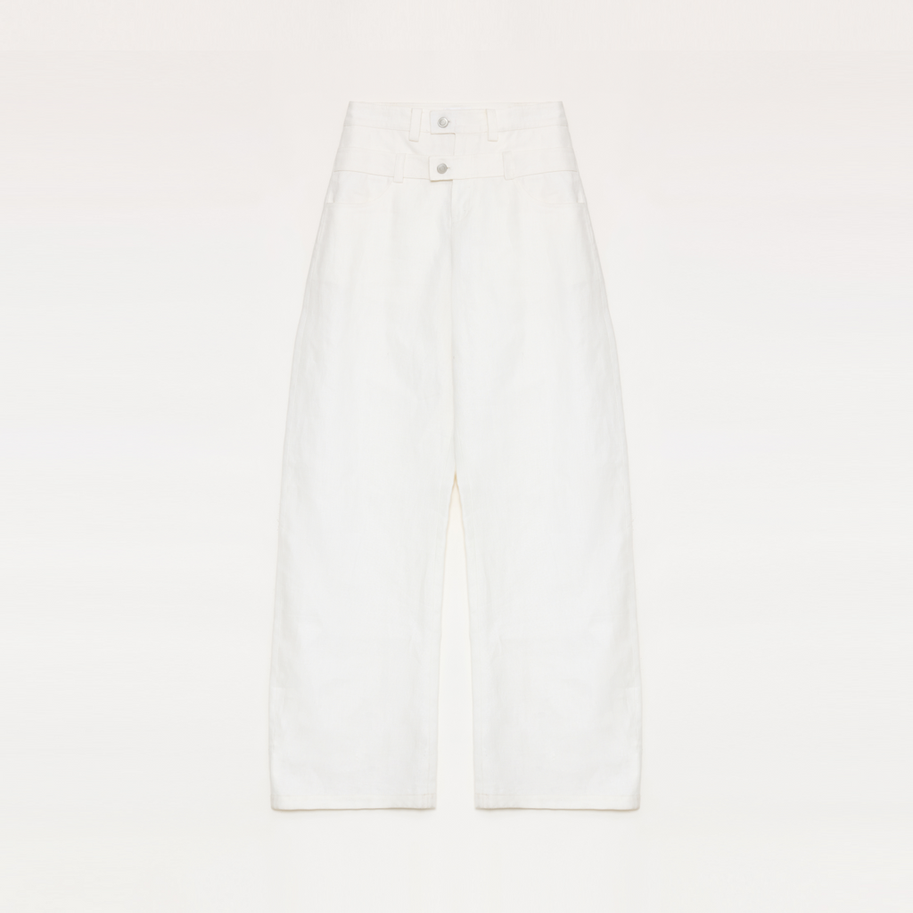 "Weiss Love Letter" Old Money Style Linen Cut Scimitar Pants
