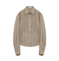"Berlin Afternoon Tea" Refreshing breathable twill linen deconstructed silhouette old money style waist shirt top