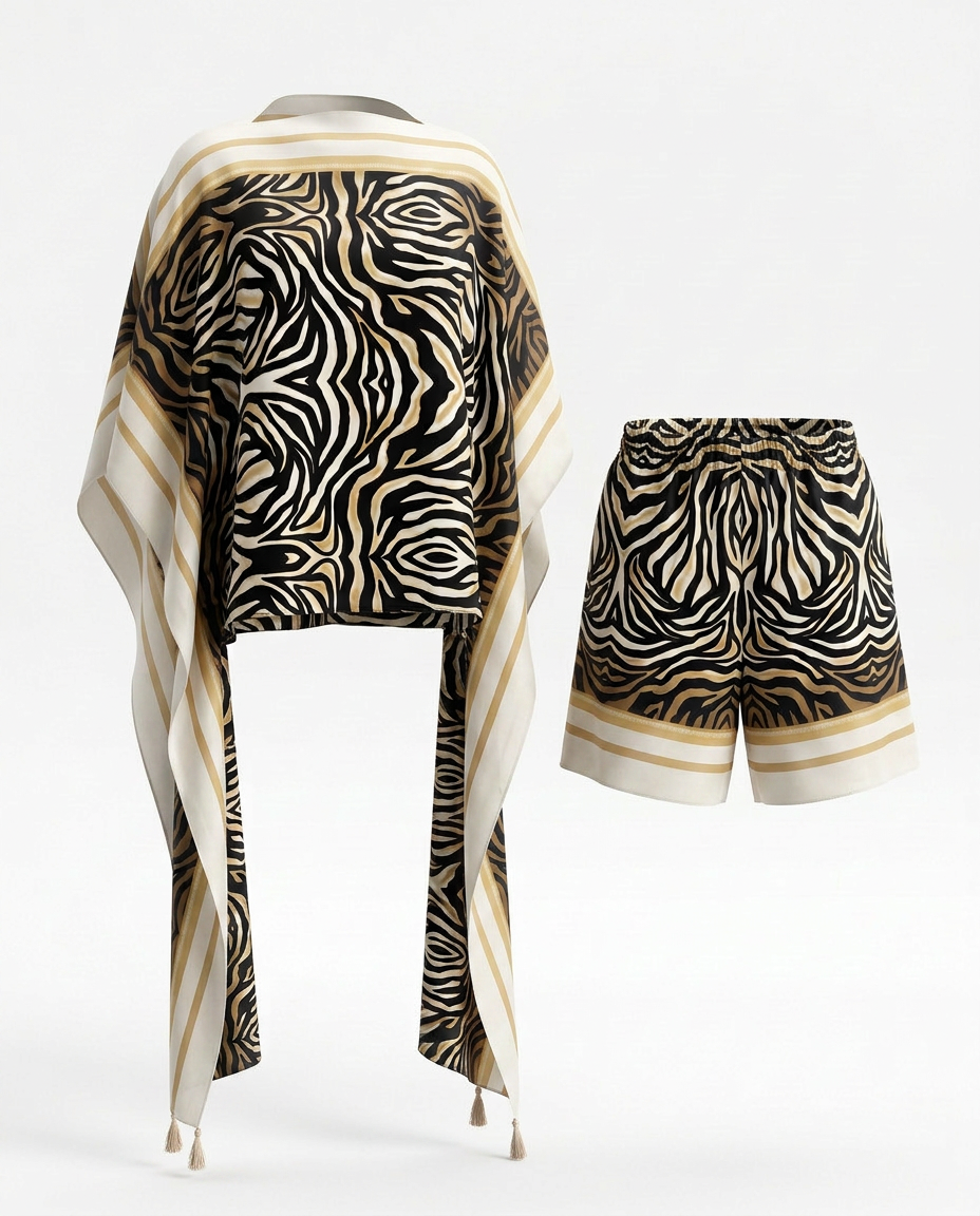 Audacious Zebra Print Kaftan Set-2