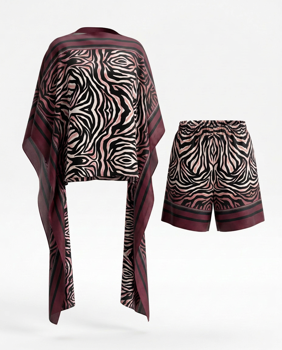 Audacious Zebra Print Kaftan Set-7