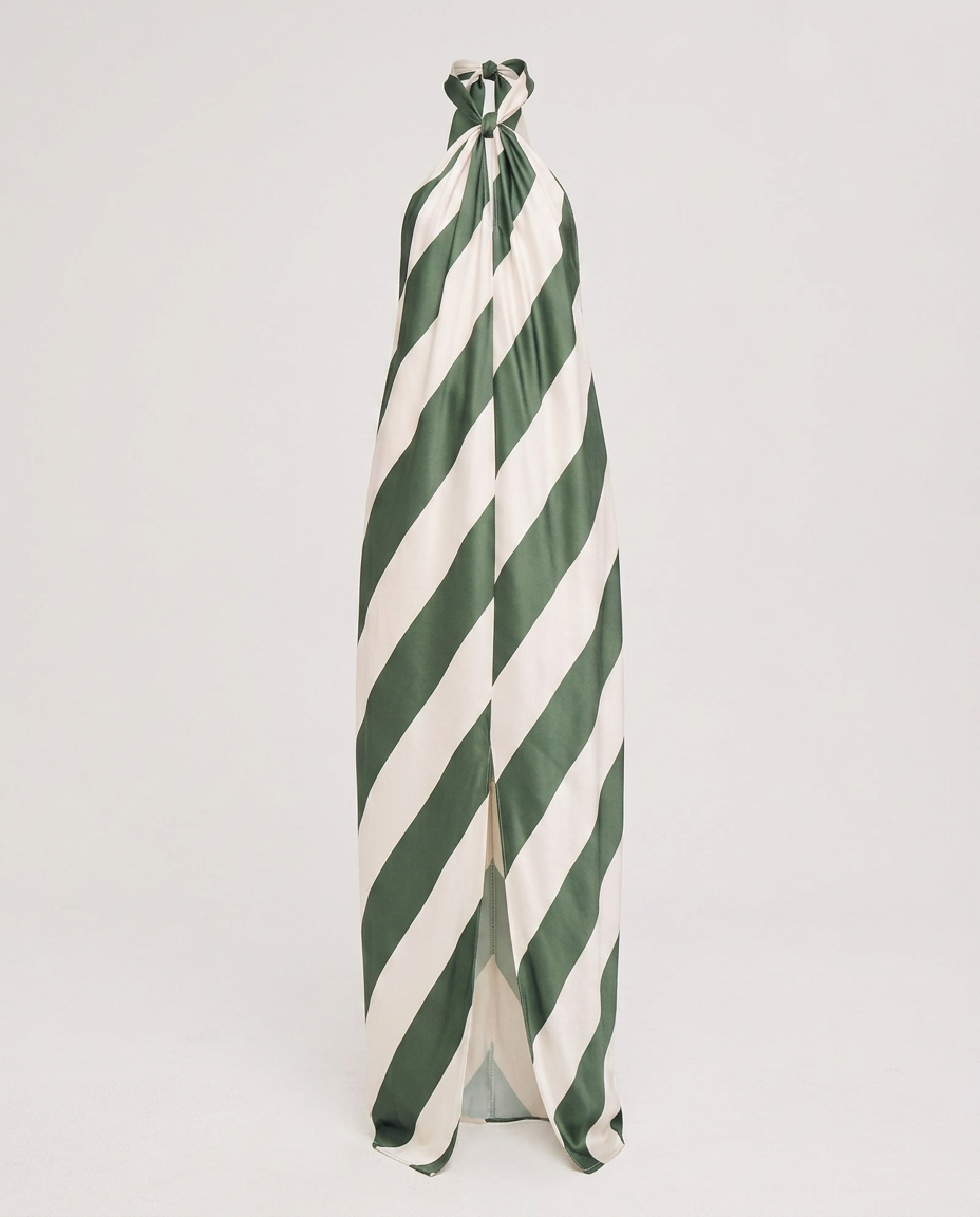 Liberated Striped Halter Maxi Dress-4