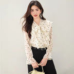 Chiffon Blouse Women's Spring Autumn Winter Fashion Design Elegant Long Sleeve Shirt