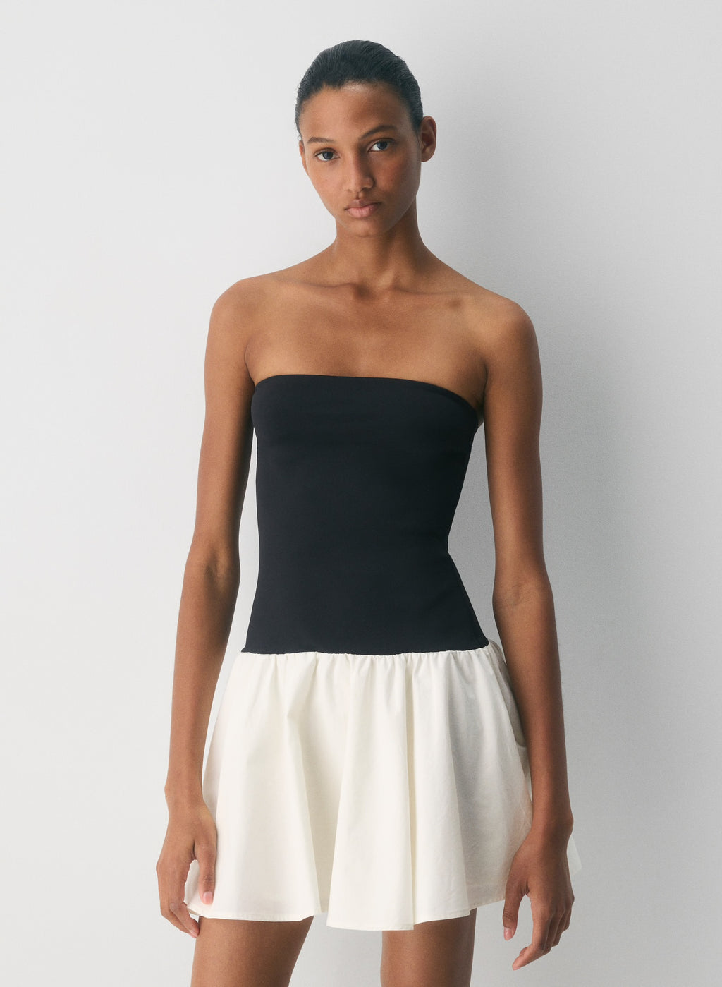 Patchwork pleated dress