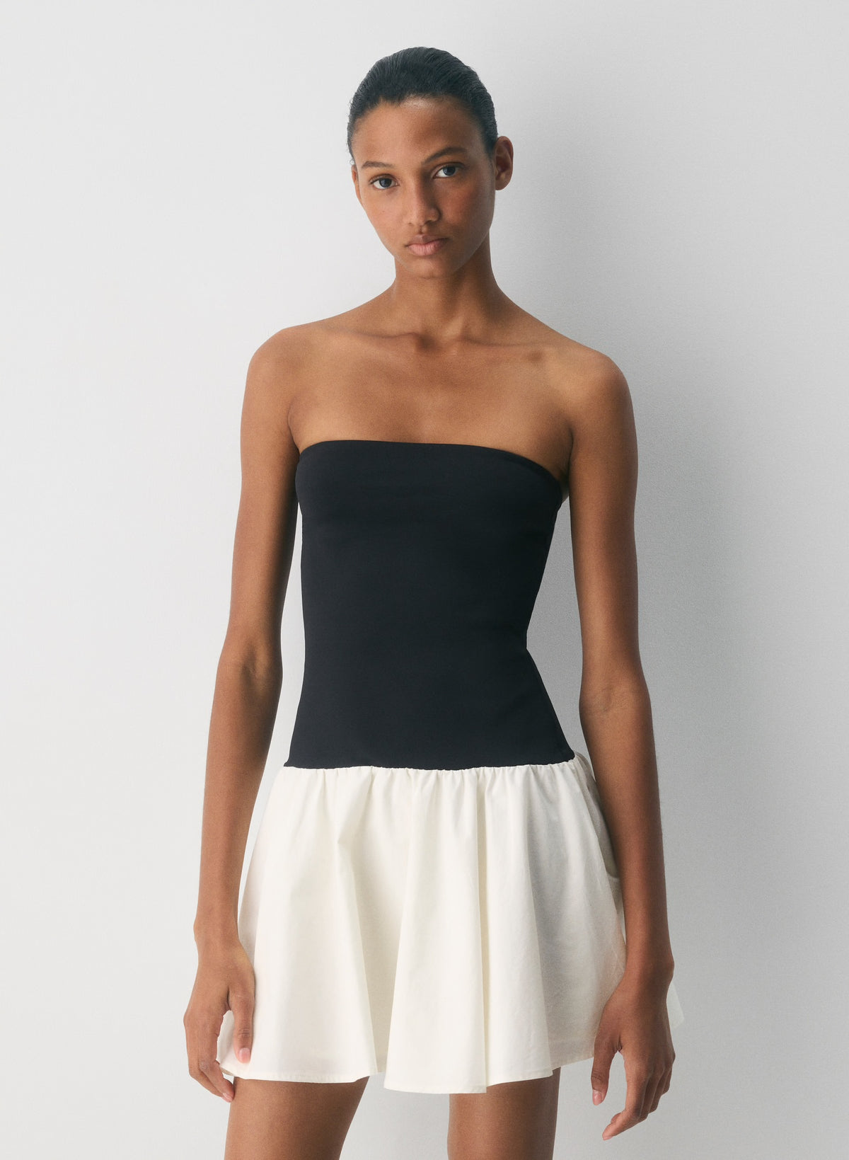 Patchwork pleated dress