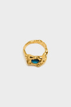 Retro inlaid gemstone ring