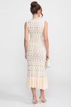 Stud Ruffle Hem Dress