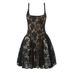 Light luxury camisole slimming low cut lace dress