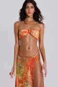 Flat top slit long skirt bikini