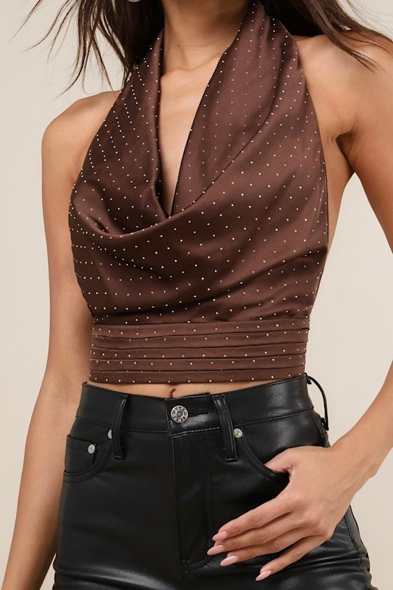 Backless polka dot Crop Top