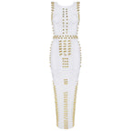 Luxury Bead Slim Fit Banquet Dress Long Elegant Split Bandage Dress