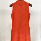 Newest 2023 Fashion Designer Perspective Hollow Out Geometrical Monogram Sleeveless Knitted Dress
