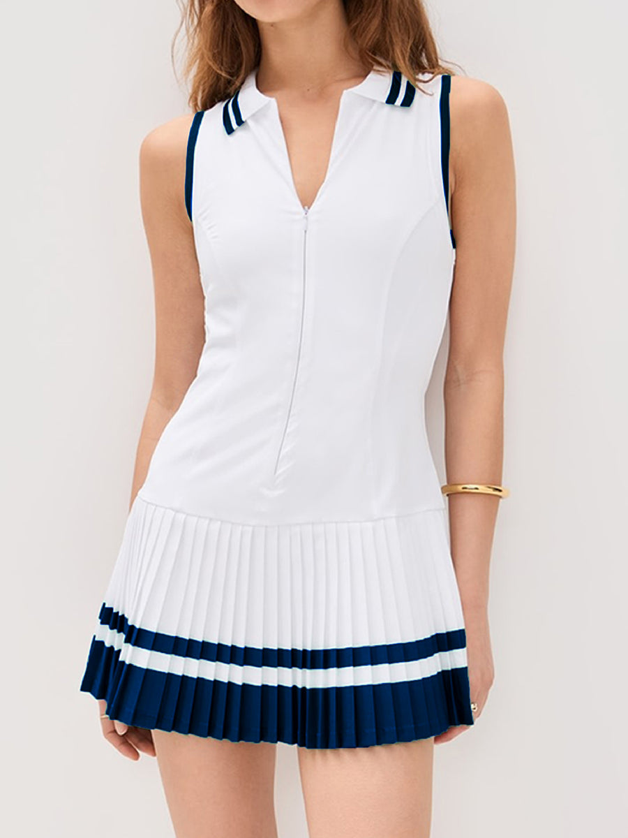 Minimalist Color-Block Tennis Dress