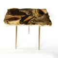 Brown Agate/Crystal/Gemstone/Quartz Organic Edge Side/Drink/Coffee Table