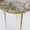 Smoky Grey Agate Organic Edge Side/Coffee Table