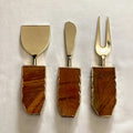 Set of 3 Rust Brown Cheese Knives/Spreaders