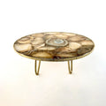 Golden Brown Agate Cake Stand/Centrepiece/Display Stand/Tray 10" Round