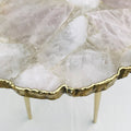 Rose Quartz Agate Organic Edge Side/Coffee Table