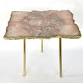 Rose Quartz Agate/Crystal/Gemstone/Quartz Organic Edge Side/Drink/Coffee Table