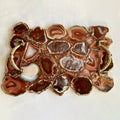 Large Red Agate Serving Tray With Brass Handles/Personalised Momentos/Sign Boards 10"x15"