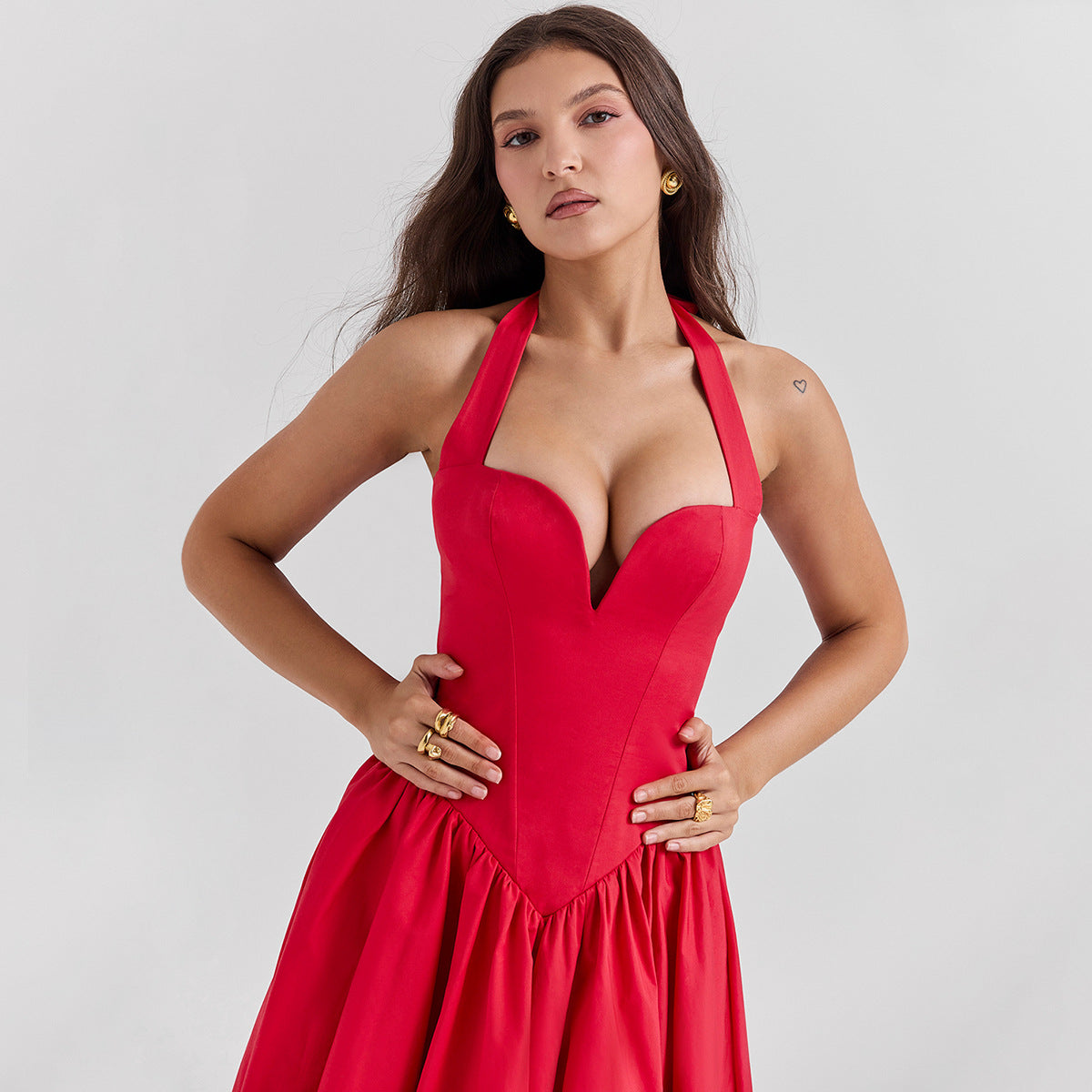 V-neck Backless Dress