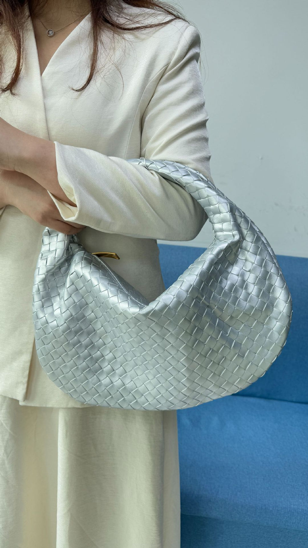 Large size women's woven bag large capacity hand-held armpit bag women's bag