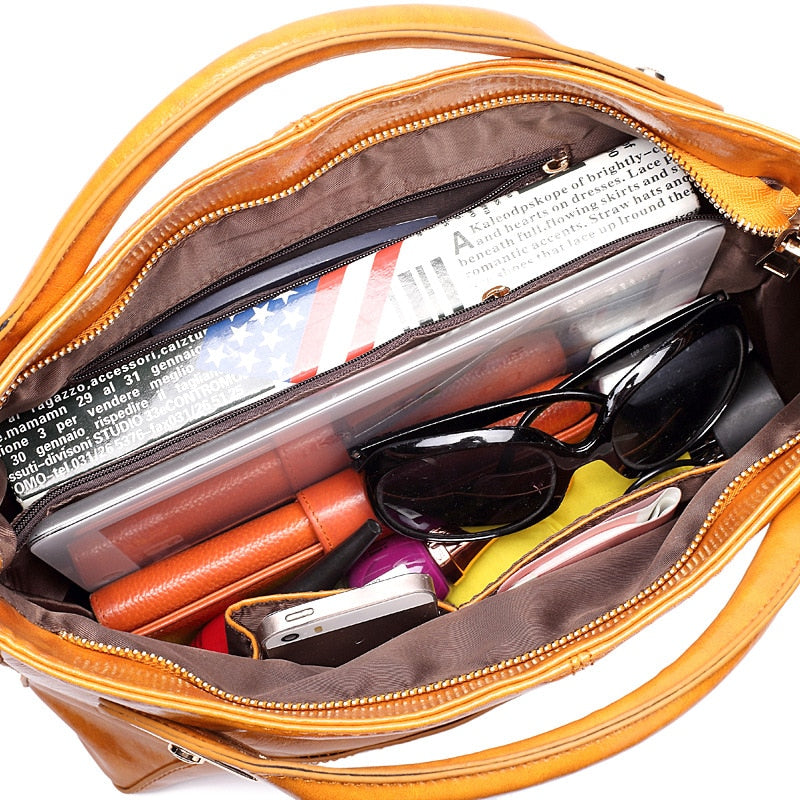 Large Oil Wax Handbag