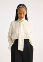 Satin scarf shirt