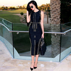 Luxury Bead Slim Fit Banquet Dress Long Elegant Split Bandage Dress