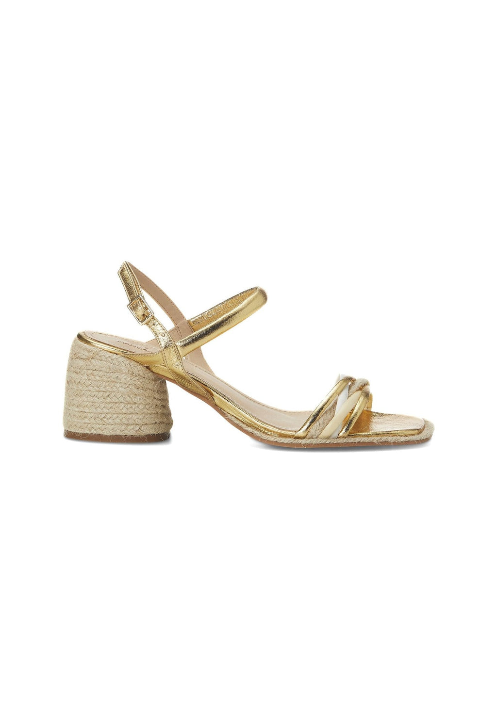 Albizia Leather Sandals – 7cm Natural Raffia Block Heel