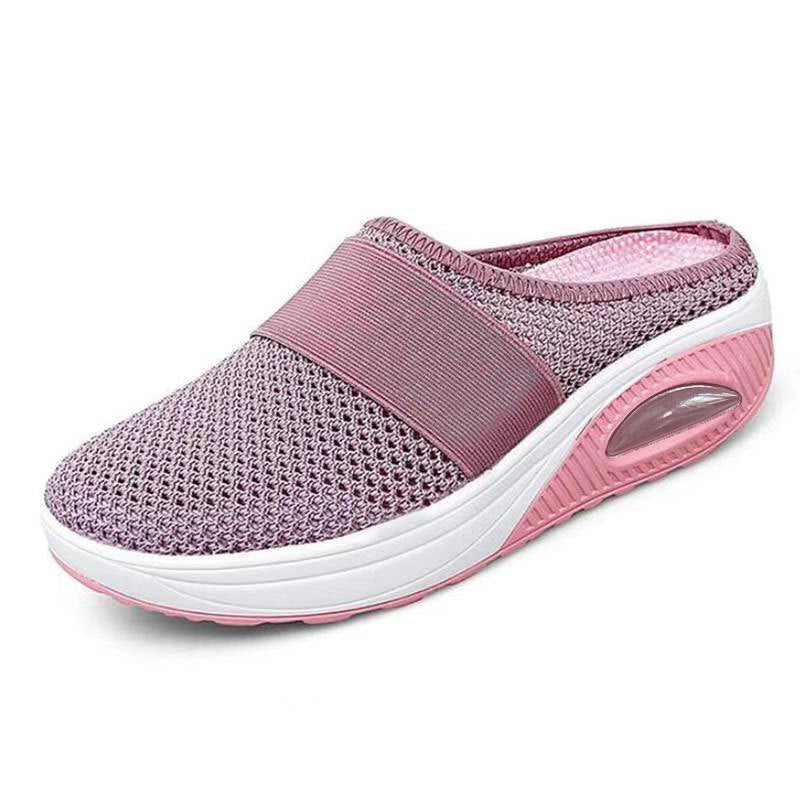 Women's Sandals - European and American Style Open-Toe Large Size Chunky Heel Half Slippers