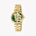 Just Cavalli Women's Gold Stainless Steel Watch, Green Dial | Jc1l241m0065