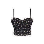Women's Designer Style Strapless Bra Camisole One-Piece Floral Boned Bustier