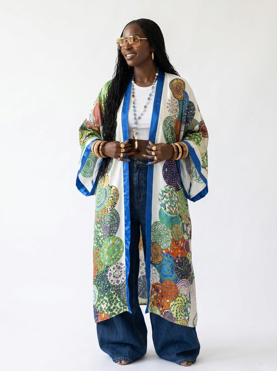 Vivacious Printed Boho Kaftan-0