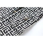 Coat Women's Loose Version Lace Up Spring And Autumn New Heavy Industry Coat Black And White Swastika Pattern