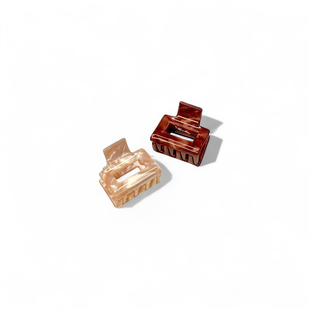 Ecofriendly Acetate Mini Square Claws - Mocha Set