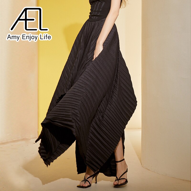 Original Custom Design Sense Irregular Large Skirt Pleated Dress Women