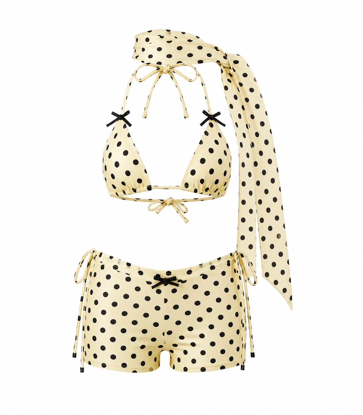 Vibrant Polka Dot Bandeau Bikini Set-4