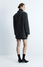 Flip collar woolen coat