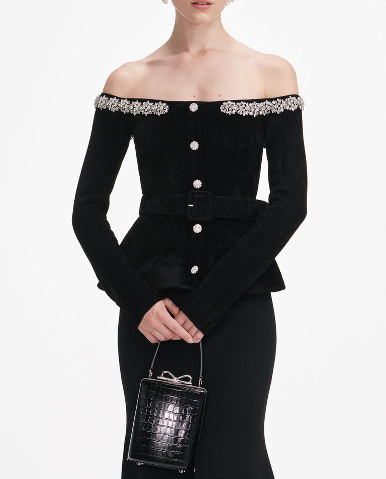 Rhinestone Velvet Dress