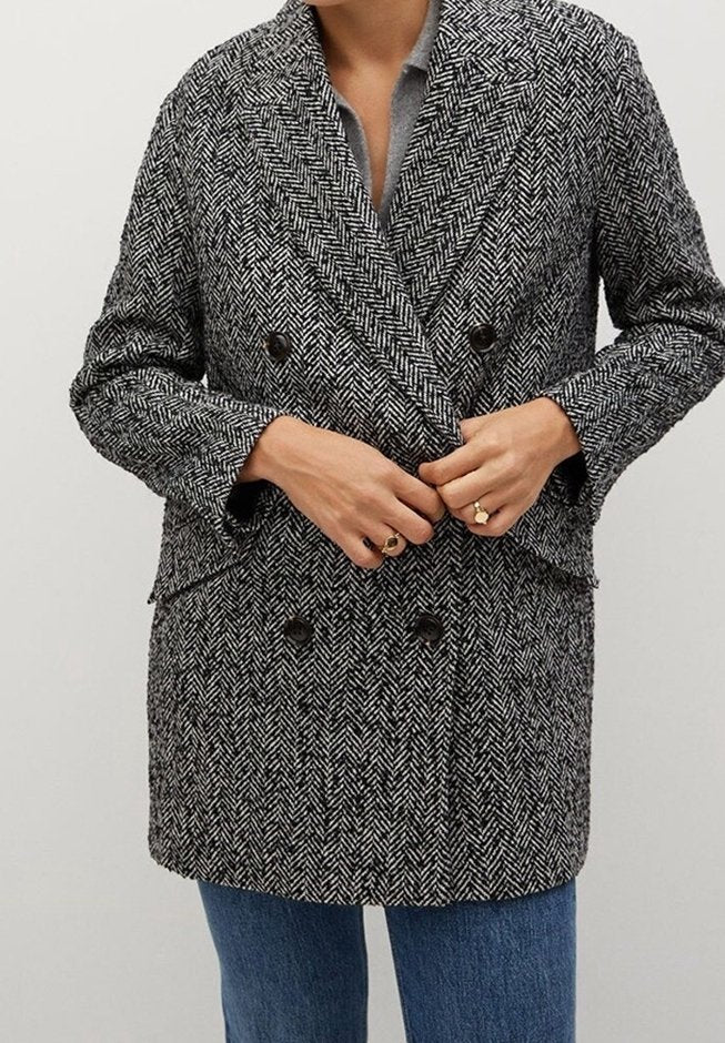 Herringbone Wool Coat