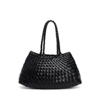 Trendy Retro Large Capacity Handbag Pure Handmade Woven Maternity Bag Commuter Shoulder Tote Bag