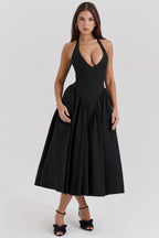 V-Neck Backless Dress