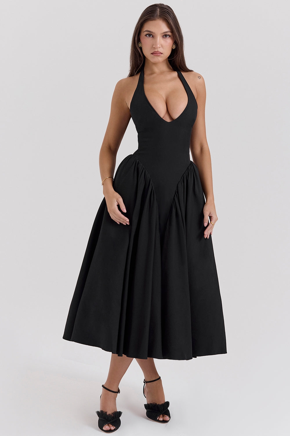 V-Neck Backless Dress