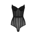 Hollow Solid Color V-Neck Mesh Lace Fishbone Chest Support Tube Top Ladies One Piece Women's Clothing