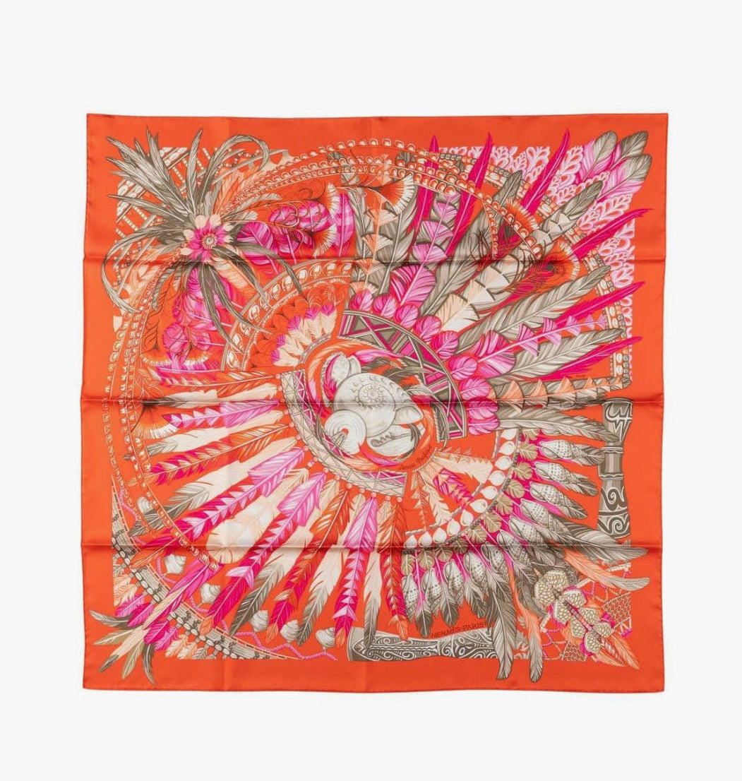 Feather square scarf