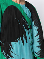 Pleated Hand Painted Long Dress New Spring Summer Loose Women Long Sleeves Designer Elegant Fashion Clothes